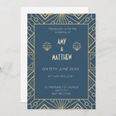 Art Deco Gatsby Wedding Einladung (Vorne/Hinten)