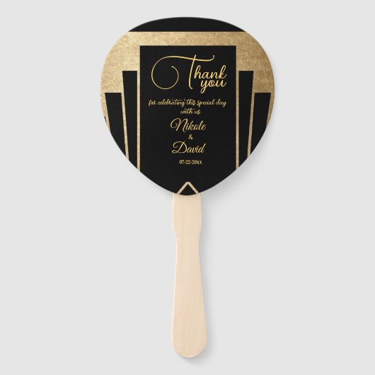 Art Deco Gatsby Wedding Fächer (Rückseite)