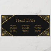 Art Deco Gatsby Wedding Head Table Cards Programm (Rückseite)