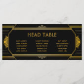 Art Deco Gatsby Wedding Head Table Cards Programm (Rückseite)