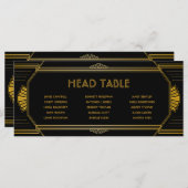 Art Deco Gatsby Wedding Head Table Cards Programm (Vorne/Hinten)