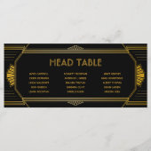 Art Deco Gatsby Wedding Head Table Cards Programm (Vorderseite)