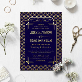 Art Deco Gatsby Wedding Real aus den Vintagen 1920 Folieneinladung