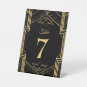 Art Deco Gatsby Wedding Tischnummer Sockelschild (Vorderseite)