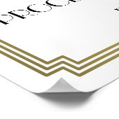 Art Deco Gatsby White and Gold Open Bar Sign 18x24 Poster (Ecke)