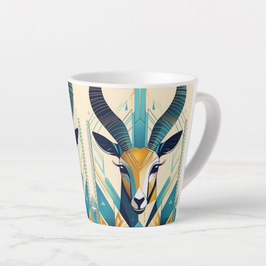 Art Deco Gazelle 12oz Tasse (Rechte Ecke)