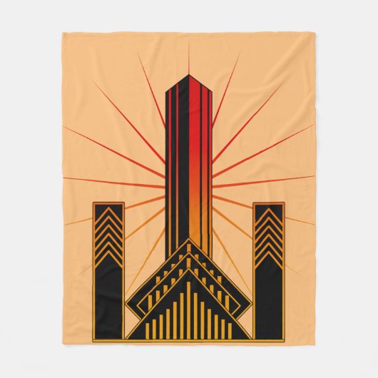 Art Deco Gebäude Fleecedecke (Vorderseite)