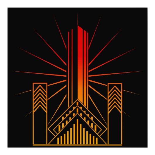 Art Deco Gebäude Fotodruck (Vorne)