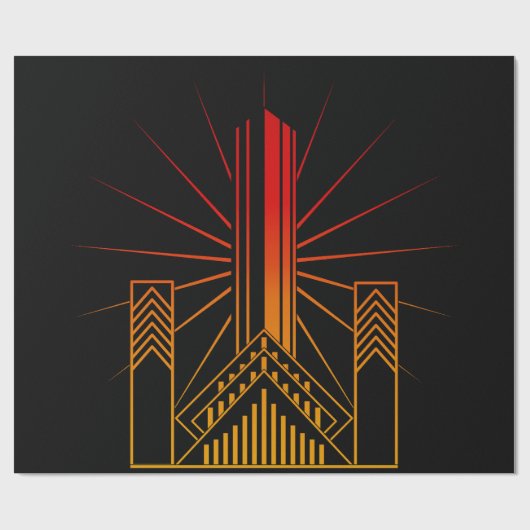 Art Deco Gebäude Geschenkpapier (Flach)