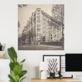 Art Deco Gebäude in Paris, 1930er Poster (Heimbüro)