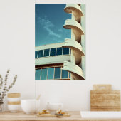 Art-Deco-Gebäude mit Wendeltreppe Poster (Küche)