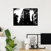 Art Deco Gebäude Schwarzweiß Poster (Heimbüro)