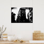 Art Deco Gebäude Schwarzweiß Poster (Küche)