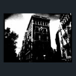 Art Deco Gebäude Schwarzweiß Poster<br><div class="desc">Art Deco Gebäude Schwarz-Weiß Barcelona</div>