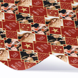 Art Deco Geburtstag Individuelles Foto Beliebiges Geschenkpapier