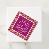 Art Deco Geburtstagsfeier Dankeschön Pink Geschenkanhänger (Beispiel)