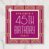 Art Deco Geburtstagsfeier Dankeschön Pink Geschenkanhänger (Vorderseite)