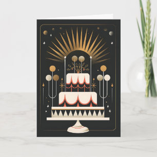 Art Deco Geburtstagskuchen Karte