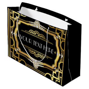 Art Deco Geburtstagsparty Jeder Anlass Große Geschenktüte