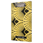 Art Deco Gelbes Vintages Pfauenmuster Klemmbrett (Links)