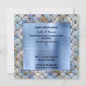 ART DECO GEMUSTERT BLAUE WEDING INVITATION EINLADUNG (Vorderseite)
