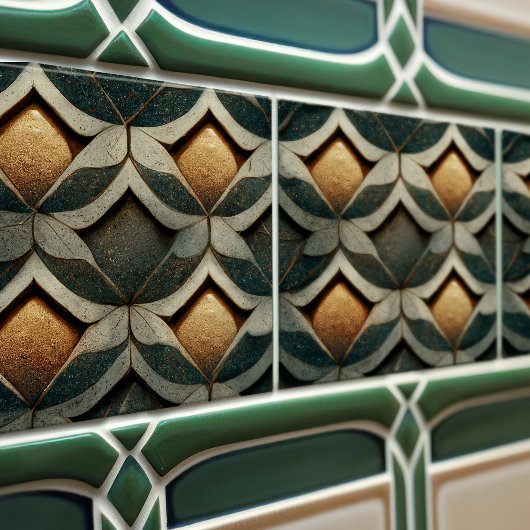 Art Deco Gemusterte Würfel Vier Deko Art Nouveau Fliese