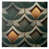 Art Deco Gemusterte Würfel Zwei blaue Deko Art Nou Fliese (Vorderseite)