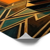 Art Deco Gentleman Silhouette Top Hat Cane Poster (Ecke)