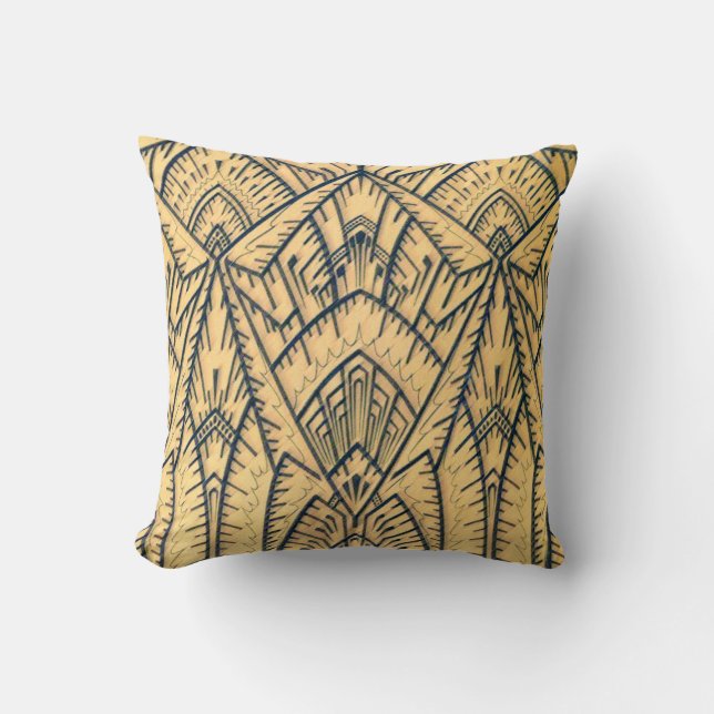 Art Deco Geo Architektur Pillow Kissen (Vorderseite)
