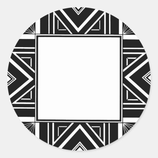Art Deco Geo Runder Aufkleber (Vorderseite)