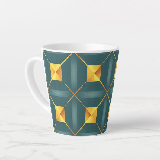 Art Deco Geometric 12oz Latte-Tasse Milchtasse (Linke Ecke)