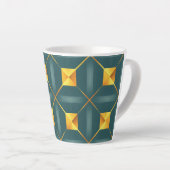 Art Deco Geometric 12oz Latte-Tasse Milchtasse (Rechte Ecke)