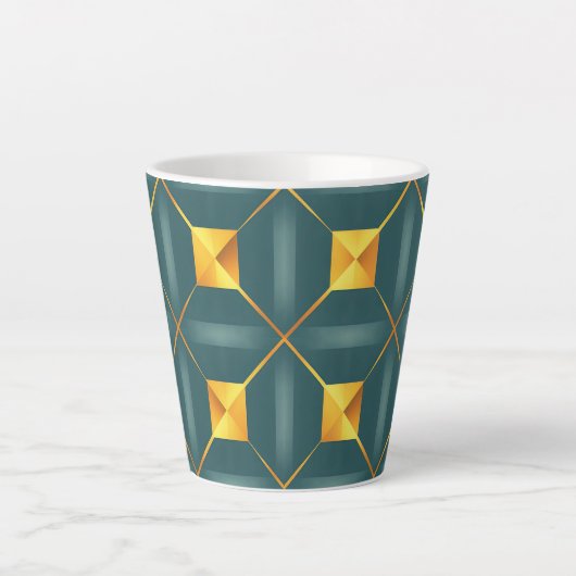 Art Deco Geometric 12oz Latte-Tasse Milchtasse (Vorderseite)