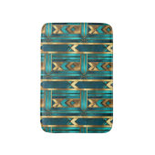 Art Deco Geometric Arrows, Gold and Turquoise Badematte (Vorderseite Vertikal)