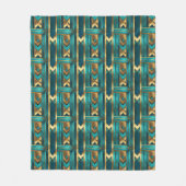 Art Deco Geometric Arrows, Gold and Turquoise Fleecedecke (Vorderseite)