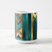 Art Deco Geometric Arrows, Gold and Turquoise Kaffeetasse (Mittel)