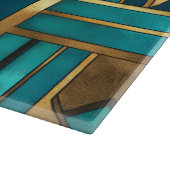 Art Deco Geometric Arrows, Gold and Turquoise Schneidebrett (Ecke)