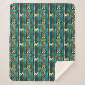 Art Deco Geometric Arrows, Gold and Turquoise Sherpadecke (Vorderseite)