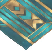 Art Deco Geometric Arrows, Gold and Turquoise Tischdecke (Schrägansicht)