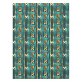 Art Deco Geometric Arrows, Gold and Turquoise Tischdecke (Vorderseite)