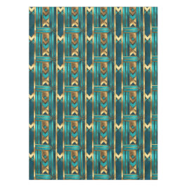 Art Deco Geometric Arrows, Gold and Turquoise Tischdecke