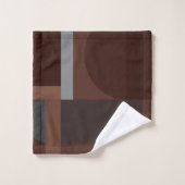 Art Deco Geometric Art - Brauntöne und Grau Badhandtuch Set (Waschlappen)