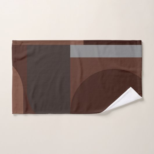 Art Deco Geometric Art - Brauntöne und Grau Badhandtuch Set (Handtuch)