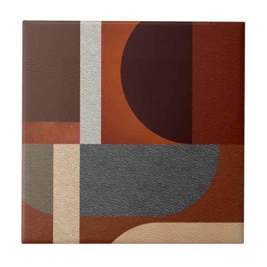 Art Deco Geometric Art - Ledertextur Fliese (Vorderseite)