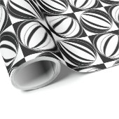 Art Deco Geometric Black and White Geschenkpapier (Rolleneckpunkt)