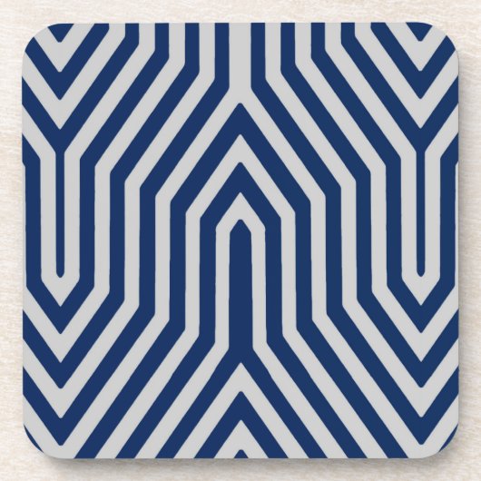 Art Deco Geometric - blau und grau Untersetzer (Vorderseite)