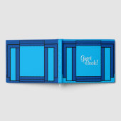 Art Deco Geometric Blue Black Gästebuch (Voll)