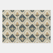 Art Deco Geometric Blüh Geschenkpapier Set (Vorderseite)