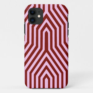 Art Deco Geometric - bordeauxrot und rosa Case-Mate iPhone Hülle
