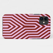 Art Deco Geometric - bordeauxrot und rosa Case-Mate iPhone Hülle (Rückseite (Horizontal))
